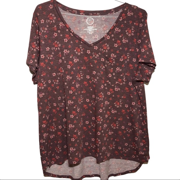 Maurices Tops - Maurices 24/7 Floral V Neck T Shirt Large Top
